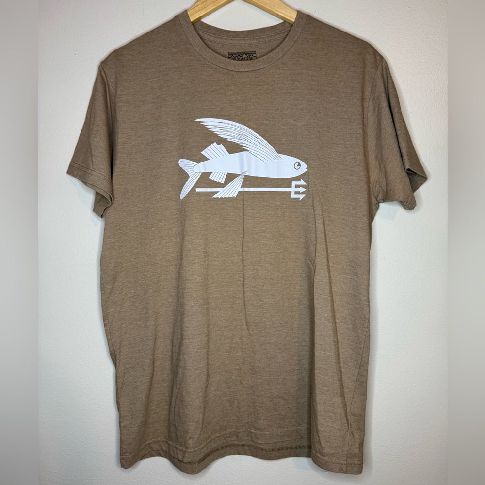 Patagonia Graphic Fish Tee Tan Short Sleeve Shirt Mens‎ L